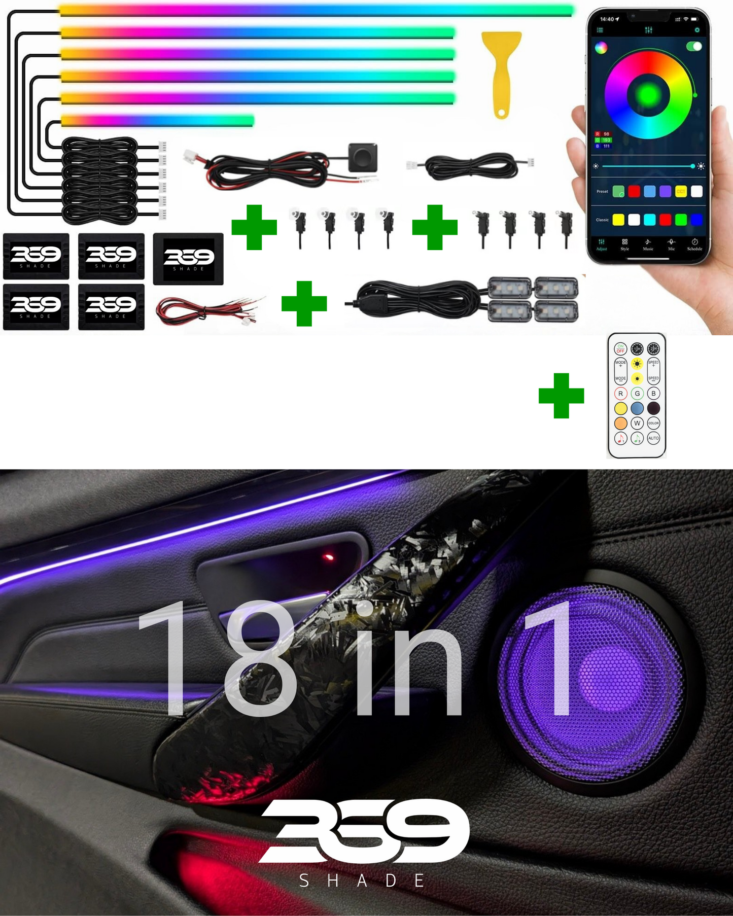 Automobilio salono apšvietimo rinkinys